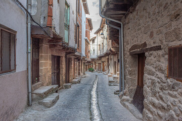 Street in the village of San Martin de Trevejo, village of Caceres, Spain