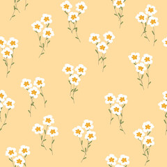 Beautiful floral seamless pattern for textile ornament, wedding, wallpaper and gift wrap. Beauty fashion design. Spring decoration background. Hand drawn floral illustration. Vector Illustration.