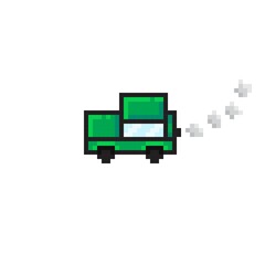 Car pixel art. Car cartoon. Vector illustration.