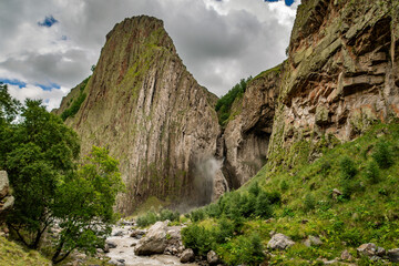Karakaya-Su waterfall. Kabardino-Balkaria, Russia