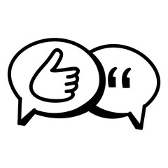 
Well designed hand drawn icon of testimonials 

