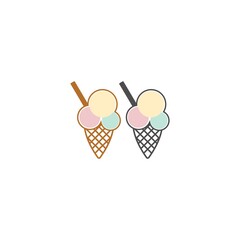 Ice cream logo icon design  vector template illustration