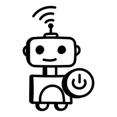 
Download this visually perfect doodle icon of robotics 

