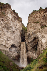 Waterfall in the mountains of the North Caucasus