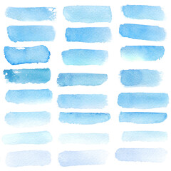 Color rose quartz, serenity watercolor blobs, isolated on white background. Shape design blank watercolor colored rounded shapes web buttons on white background.