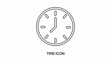 Vector Iolated Illustration of a Clock. Black and White Time Icon