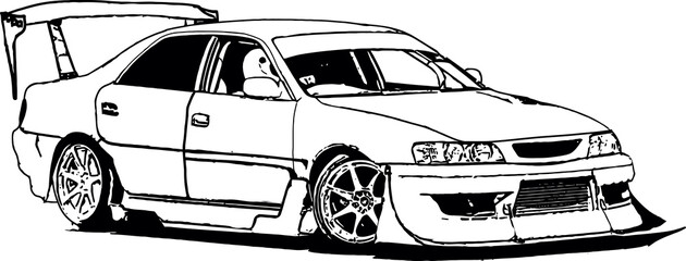 Vector image of tuned racing cars for street racing and drift © berkut_34