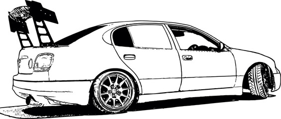 Vector image of tuned racing cars for street racing and drift © berkut_34