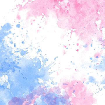 Color rose quartz, serenity watercolor blobs, isolated on white background. Shape design blank watercolor colored rounded shapes web buttons on white background. © vaneeva