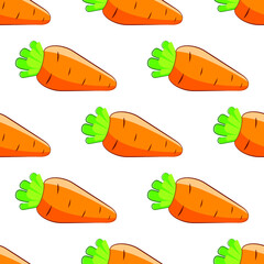 white seamless pattern with large carrots. vector