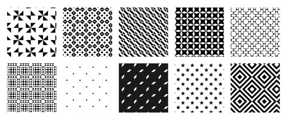 Black and white pattern set