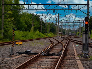 Fototapeta premium 차량기지의 레일로드