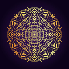 Gold Color Mandala Background Design Template