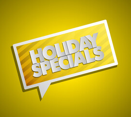 Holiday specials sale square banner tag. Abstract rectangle background. Advertising poster illustration