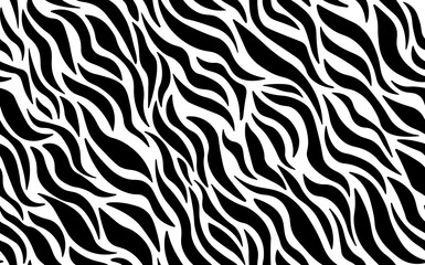 Fototapeta na wymiar Abstract modern zebra seamless pattern. Animals trendy background. White and black decorative vector stock illustration for print, card, postcard, fabric, textile. Modern ornament of stylized skin