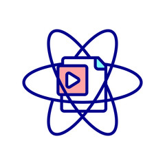 Dynamic website page RGB color icon. Smart content for digital marketing strategy improvement. Social media engagement, internet networking. Information research report. Isolated vector illustration