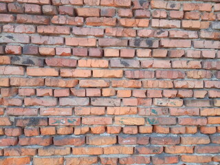 old red brickwork background and texture 