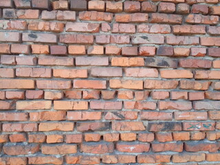 old red brickwork background and texture 