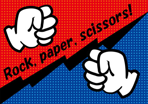 Rock Paper Scissors Vector Illustration Stock Illustration