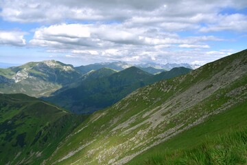 Naklejka premium Tatry Zachodnie, Tatrzański Park Narodowy, szlaki turystyczne, góry w Polsce,