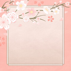 Japanese cherry blossom frame with design space