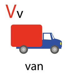 Cute and colorful alphabet letter with illustrations and words printable sheet. Printable flash card for kids education	