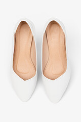Women's white low heel shoes fashion