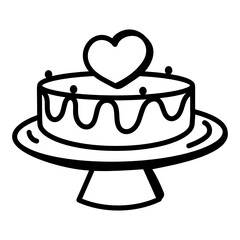 
Hand drawn cake icon in editable design 

