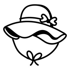 
A beautiful head accessory, icon of summer hat 

