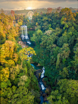 Dambri water fall is inside the forest, BaoLoc, VietNam