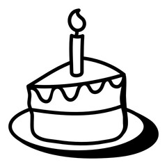 
Hand drawn cake icon in editable design 

