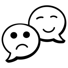 
Icon of autism emotions with multiple moods, hand drawn icon 

