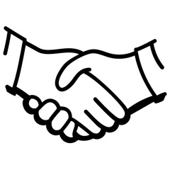 
A very creative hand drawn icon of handshake 

