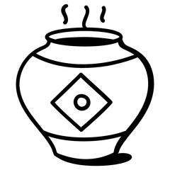 
A trendy vector design of burning incense pot 

