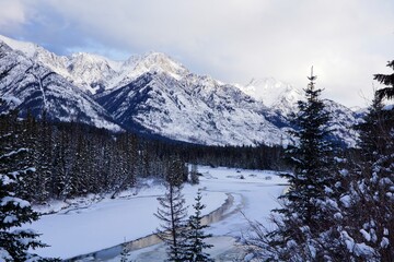Bow River in Banff National Park in the Canadian Rocky Mountains