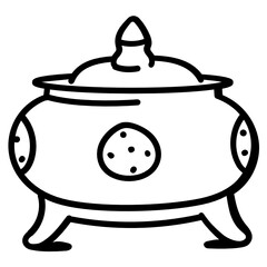 
A trendy vector design of burning incense pot 

