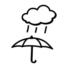 
Rain protection hand drawn icon is editable and easy to use 

