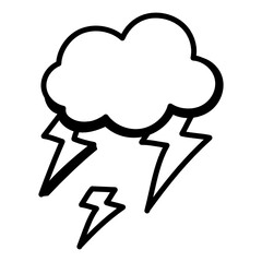 
Well designed attractive doodle icon of thunderstorm 


