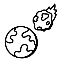 
Meteorite disaster hand drawn icon is visually perfect 

