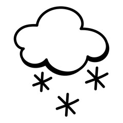 
Snowy cloud a well designed doodle icon 

