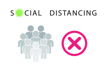 Social distancing. Please Keep Your Distance to people to leave 2 meters between each other.Coronovirus epidemic protective.