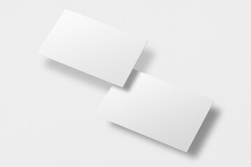 Blank white business card in front and rear view