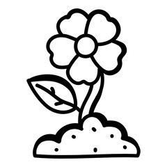 
An icon of sprout in doodle design 

