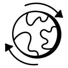 
Download global safety icon in doodle design 

