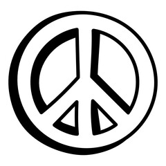 
A symbol of peace in modern doodle icon 

