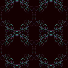 VVector seamless floral pattern on dark background for fabric design