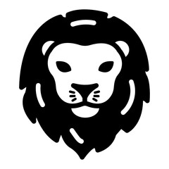 
Zodiac sign of a leo in modern solid icon

