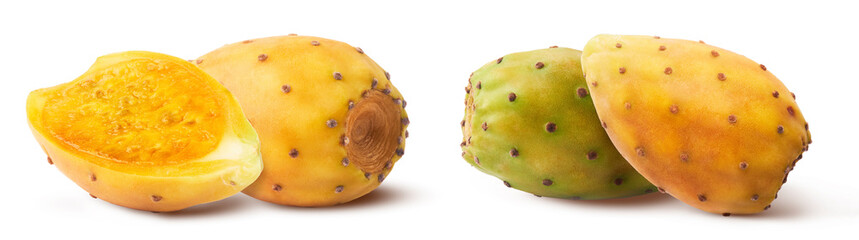 Naklejka na ściany i meble Fresh yellow cactus fruit isolated