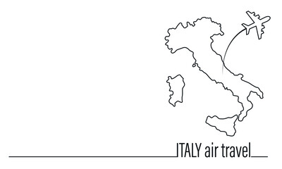 italy air travel. vacation and travel concept. background, banner, editable vector.