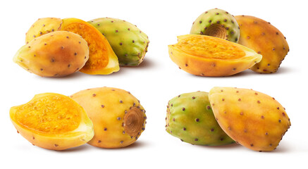Fresh yellow cactus fruit isolated